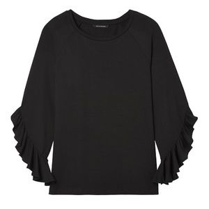 Banana Republic Brushed Jersey Ruffle-Sleeve Top